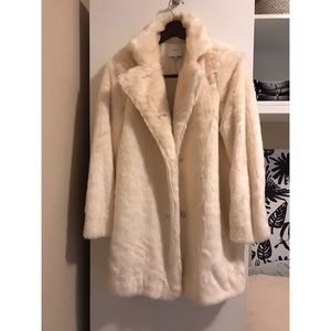 Talula (aritzia) white faux fur coat